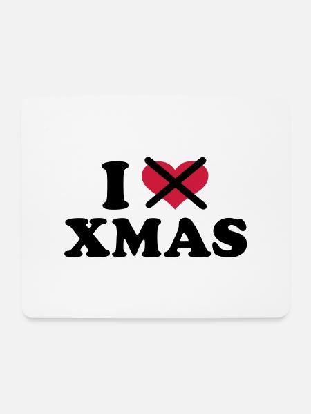 I hate Xmas Weihnachten - Mousepad (Querformat) - Weiß