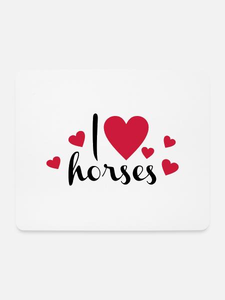 Pferd - Mousepad (Querformat) - Weiß