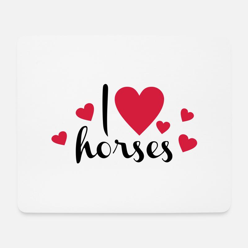 Pferd - Mousepad (Querformat) - Weiß