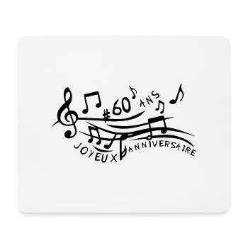 60 years anniversary musical score - Mouse Pad (horizontal) - white - Front