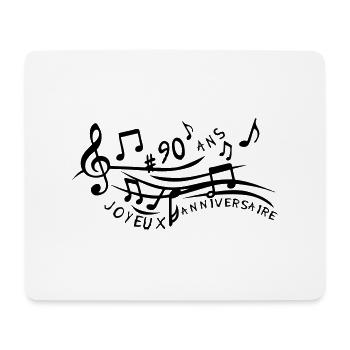 90 ans partition musicale anniversaire - Tapis de souris (format paysage) - blanc - Devant