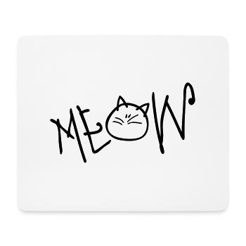 MEOW texte chat - Tapis de souris (format paysage) - blanc - Devant