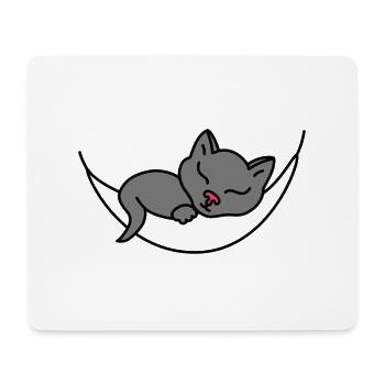 Chat endormi - Tapis de souris (format paysage) - blanc - Devant