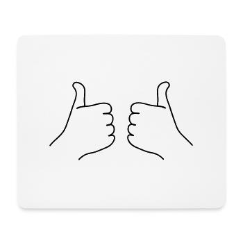 daumen_hoch - Mousepad (Querformat) - Weiß - Vorne