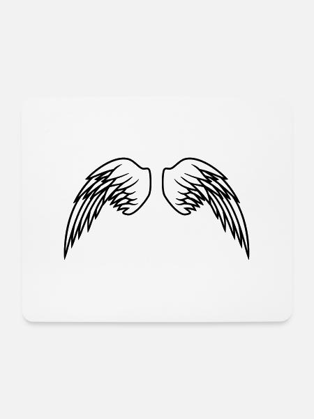 Angel Wings Design - Mousepad (Querformat) - Weiß
