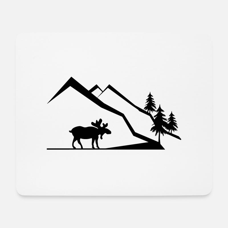 Berge - Mousepad (Querformat) - Weiß