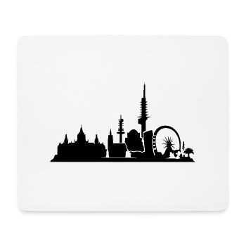 Hannover // Skyline // Silhouette // Skylineshirt - Mousepad (Querformat) - Weiß - Vorne