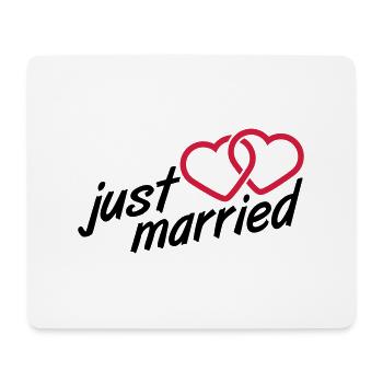 Just Married Heart Logo Design - Tapis de souris (format paysage) - blanc - Devant