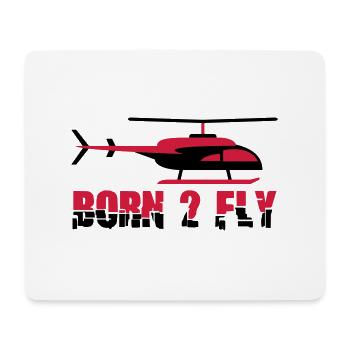 Born to Fly Cool Heli Design - Mousepad (Querformat) - Weiß - Vorne
