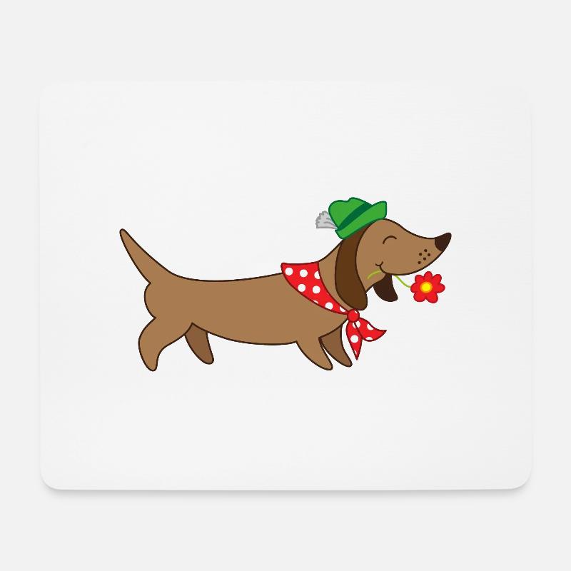 bayerischer Dackel - Mousepad (Querformat) - Weiß