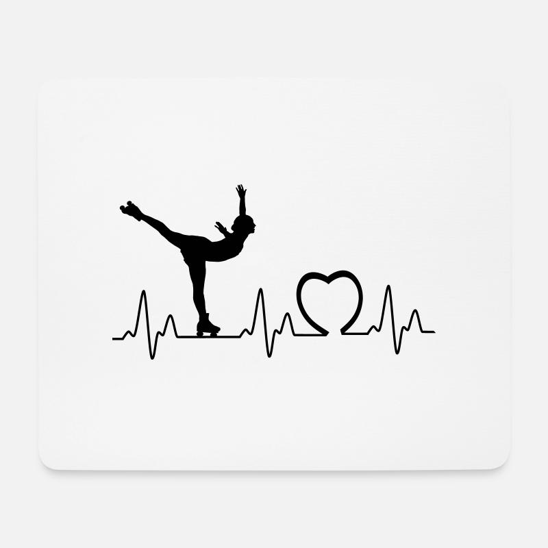 Heartbeat mit Herz roll1 - Mousepad (Querformat) - Weiß