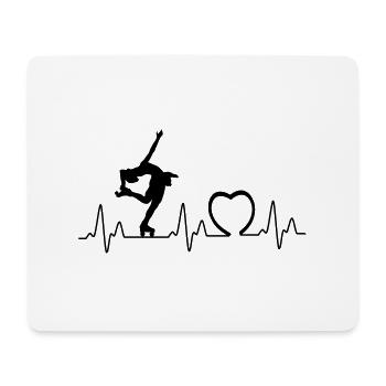 Heartbeat mit Herz roll2 - Mousepad (Querformat) - Weiß - Vorne
