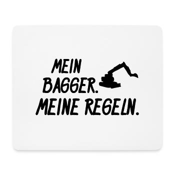 mein bagger meine regeln - Mousepad (Querformat) - Weiß - Vorne