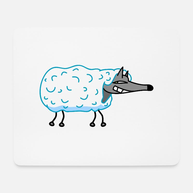 Wolf im Schafspelz - Mousepad (Querformat) - Weiß
