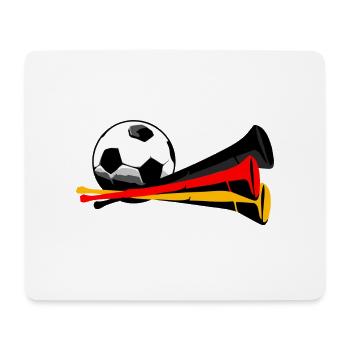Fußball Tröte - Vuvuzela - Deutschland Flagge - Mousepad (Querformat) - Weiß - Vorne