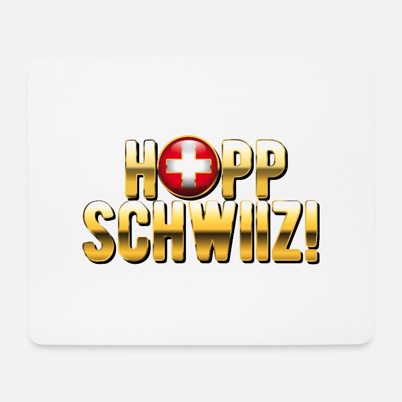 Hopp Schwiiz - Mousepad (Querformat) - Weiß