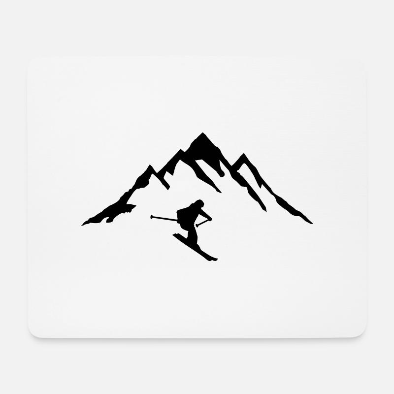 Ski und Berg - Skifahren - Mousepad (Querformat) - Weiß