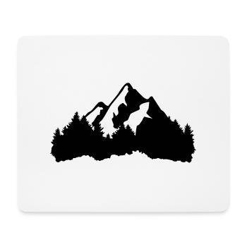 Berge und Wald - Mousepad (Querformat) - Weiß - Vorne