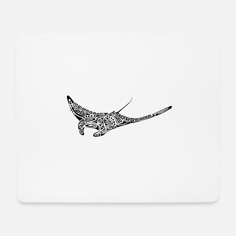 schwarzes Raiemanta Tattoo - Mousepad (Querformat) - Weiß