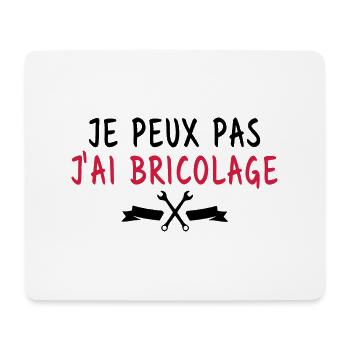Je peux pas j'ai bricolage - Tapis de souris (format paysage) - blanc - Devant