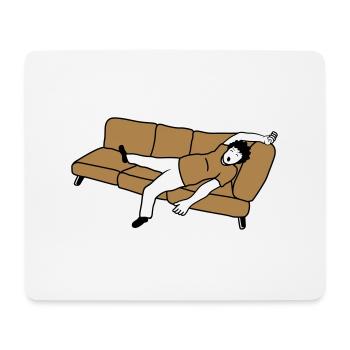 Canapé homme endormi - Tapis de souris (format paysage) - blanc - Devant