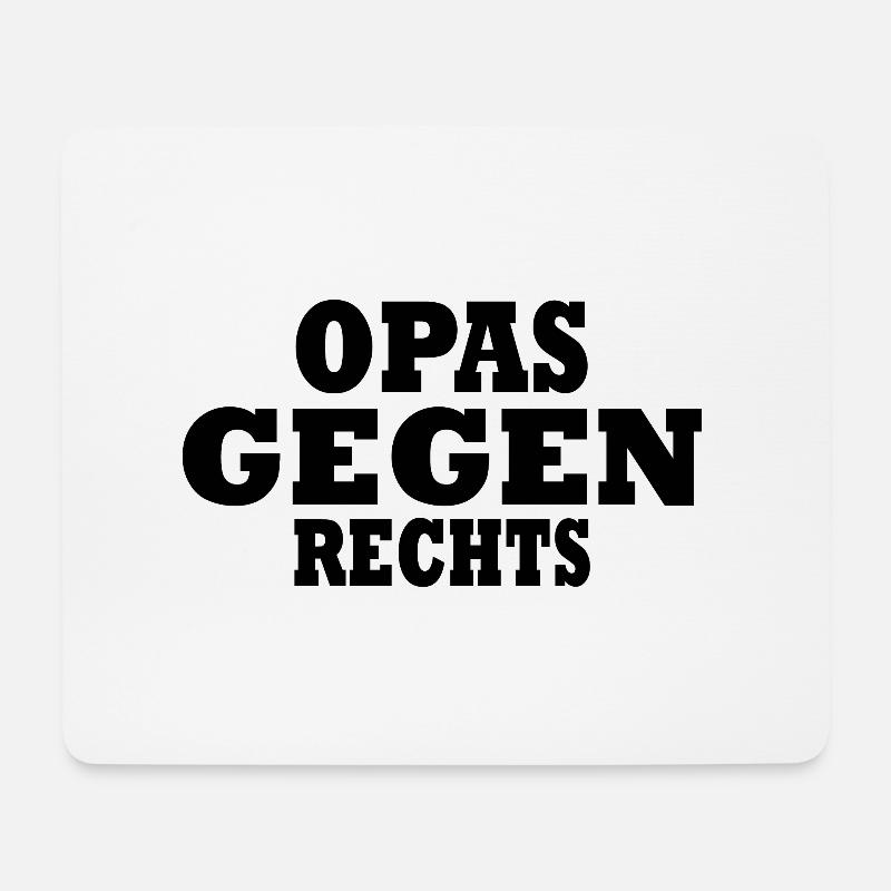 Opas gegen rechts - Mousepad (Querformat) - Weiß