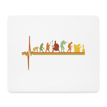 Gaming EKG Herzschlag Evolution Retro Gamer - Mousepad (Querformat) - Weiß - Vorne