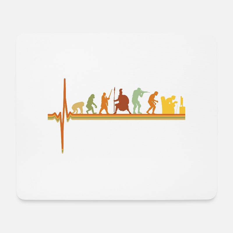 Gaming ECG Heartbeat Evolution Retro Gamer - Mouse Pad (horizontal) - white