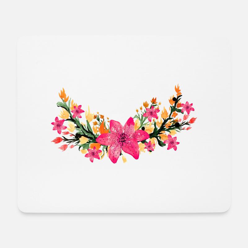 Fleurs - Tapis de souris (format paysage) - blanc