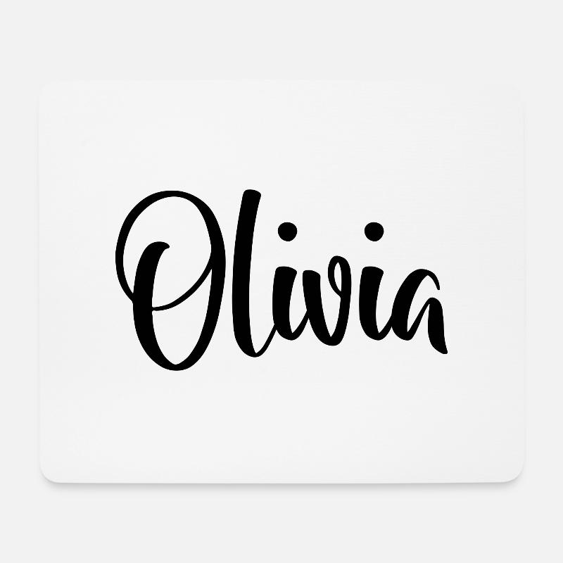Name - Olivia - Mousepad (Querformat) - Weiß