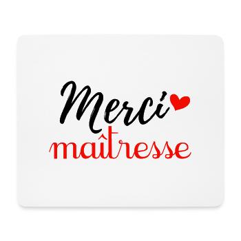 Merci maîtresse - Tapis de souris (format paysage) - blanc - Devant