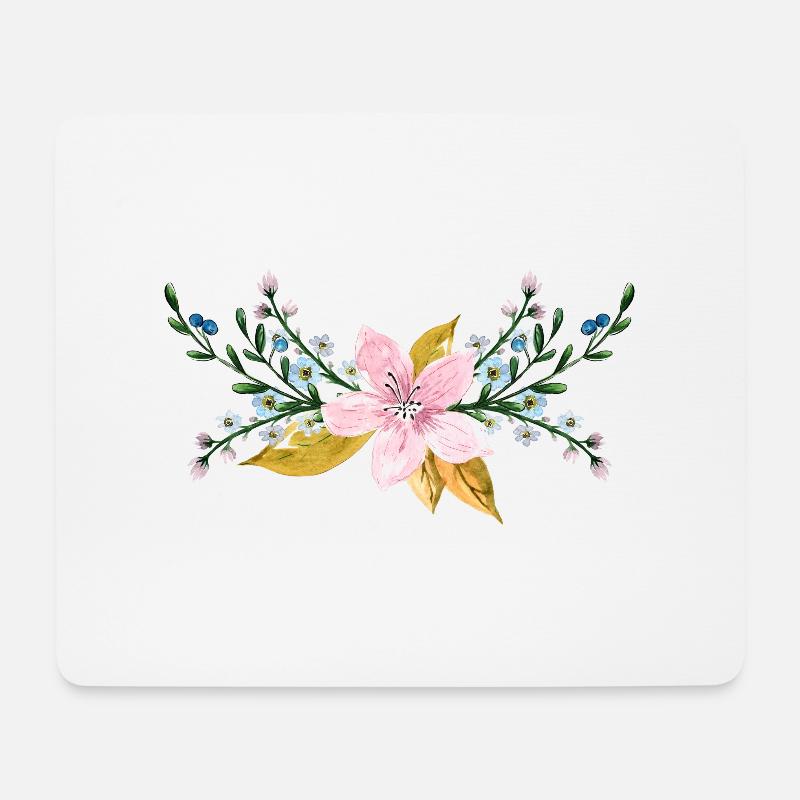 Blume - Mousepad (Querformat) - Weiß