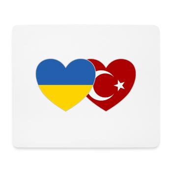 Ukraine Türkei Herz Flagge - Mousepad (Querformat) - Weiß - Vorne