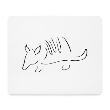 Armadillo Line Art - Minimalist - Mouse Pad (horizontal) - white - Front