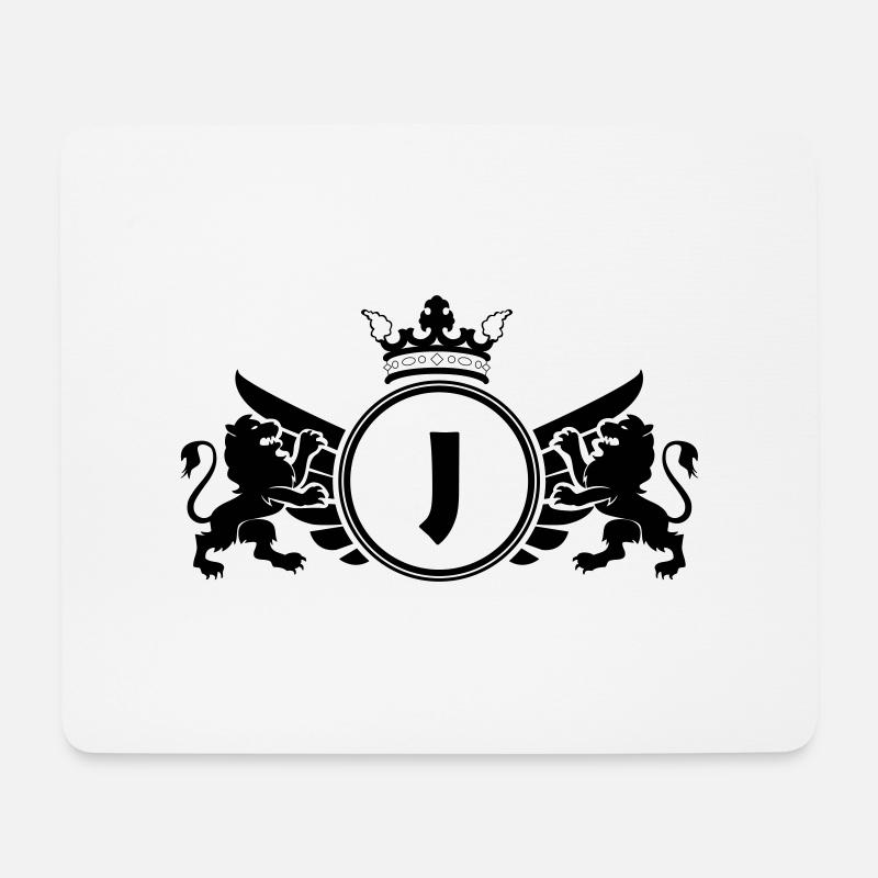 Buchstabe J Wappen - Mousepad (Querformat) - Weiß