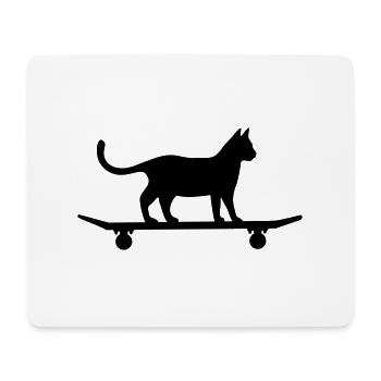 Cat on skateboard - Mouse Pad (horizontal) - white - Front