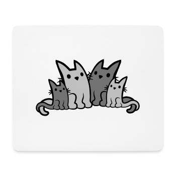 Sedentary little cat family - Mouse Pad (horizontal) - white - Front