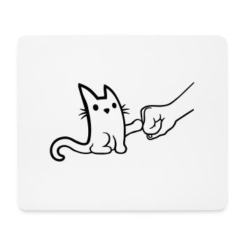 Katze Fist Pump Brofist - Mousepad (Querformat) - Weiß - Vorne