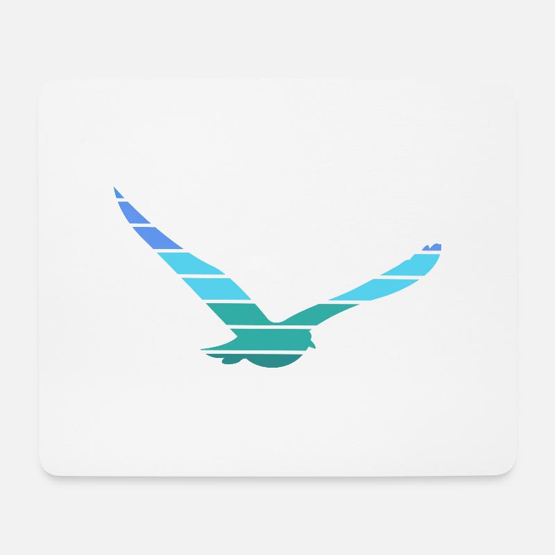 Möwe liebt Meer Kapitän moin moin küstenkind - Mousepad (Querformat) - Weiß