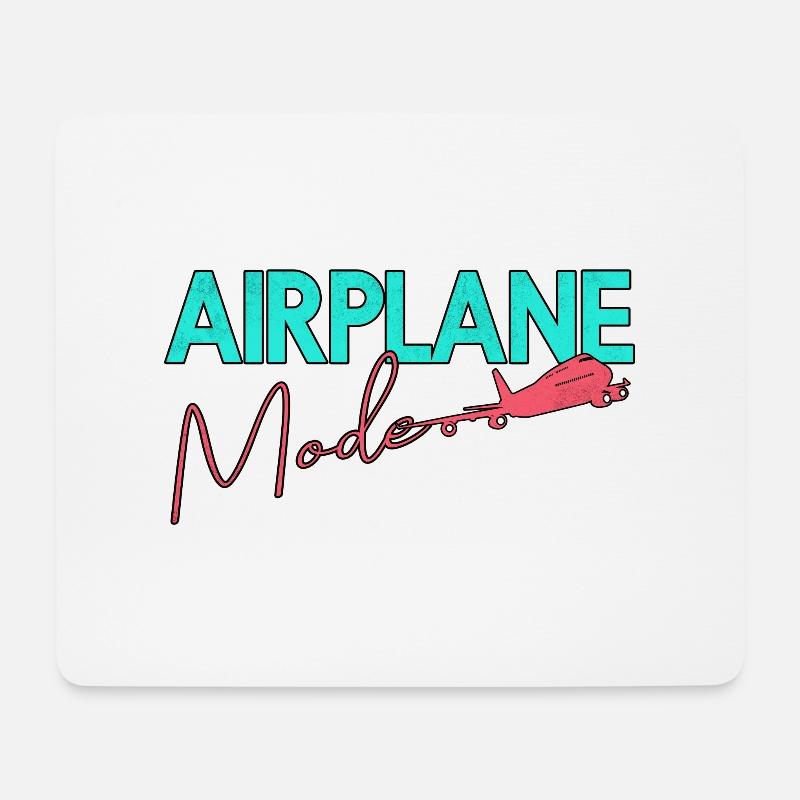 Flugzeug Pilot Fliegen Flugmodus An I Geschenk - Mousepad (Querformat) - Weiß