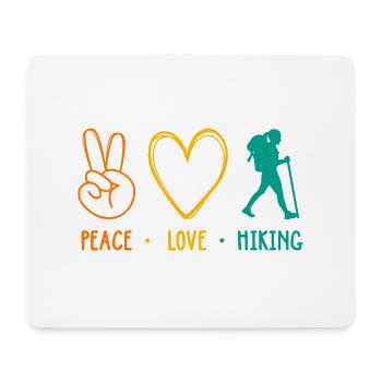 Peace Love Hiking Mountaineering Trekking Outdoor - Mousepad (Querformat) - Weiß - Vorne