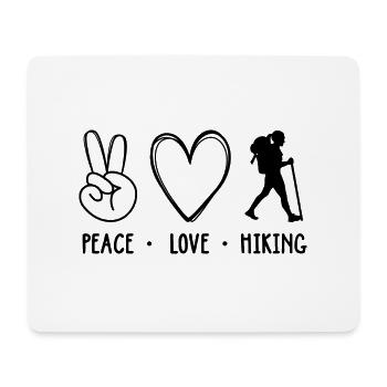 Peace Love Hiking Mountaineering Trekking Outdoor - Mousepad (Querformat) - Weiß - Vorne