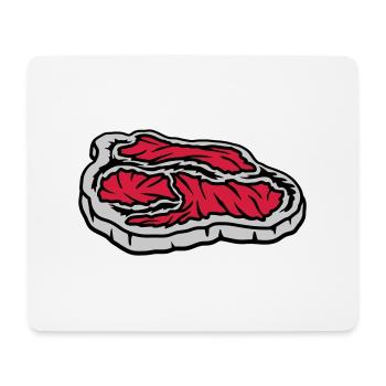 Steak saftig blutig Grillmeister - Mousepad (Querformat) - Weiß - Vorne