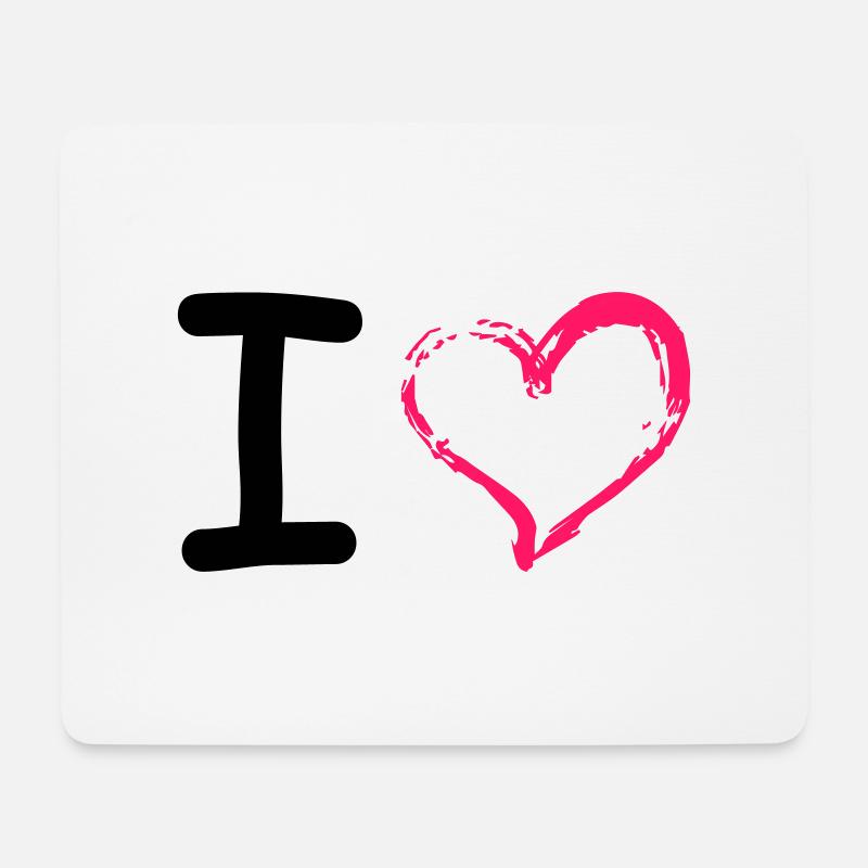 I Heart - Mousepad (Querformat) - Weiß