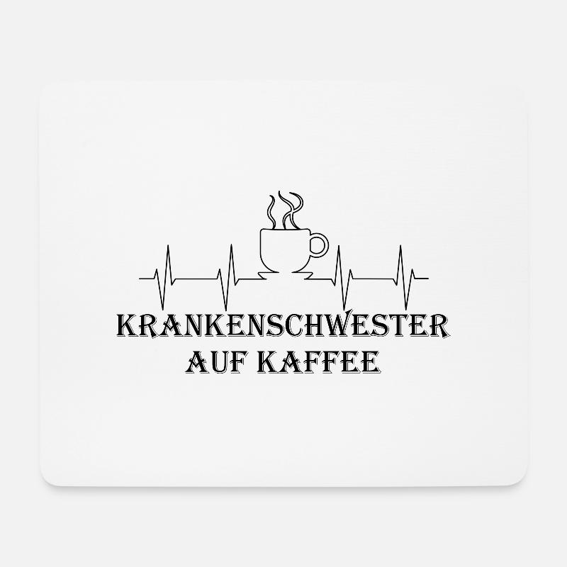 Krankenschwester auf Kaffee - Mousepad (Querformat) - Weiß