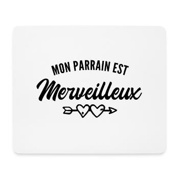 mon parrain est merveilleux / humour enfant - Tapis de souris (format paysage) - blanc - Devant