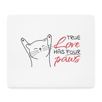 Wahre liebe hat vier Pfoten - Mousepad (Querformat) - Weiß - Vorne