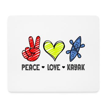 Peace Love Kayak Canoe Kayaking Rower Rowing Paddl - Mousepad (Querformat) - Weiß - Vorne