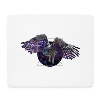 Weltraumeule - Mousepad (Querformat) - Weiß - Vorne