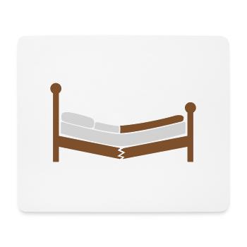 Kaputtes Bett Clipart Logo - Mousepad (Querformat) - Weiß - Vorne